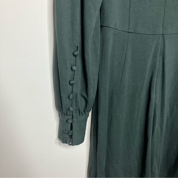 Loft Petites‎ dark green fit & flare blouson dress long sleeve size 0P - Picture 8 of 9